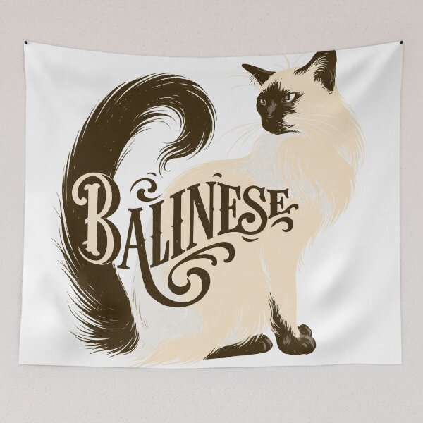 Item preview, Balinese Cat Word Art | Typography Cat Silhouette Design designed and sold by AyfuDesigns.