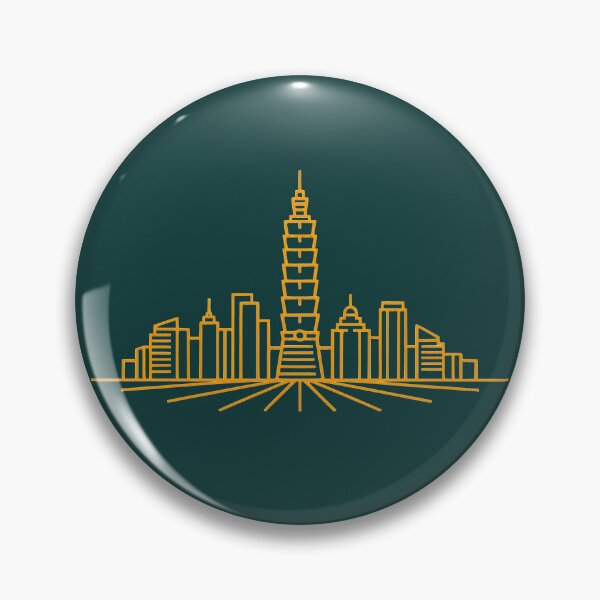Item preview, Taipei Skyline Line Art – Minimalist Taiwan Cityscape designed and sold by KungPowUnicorn.