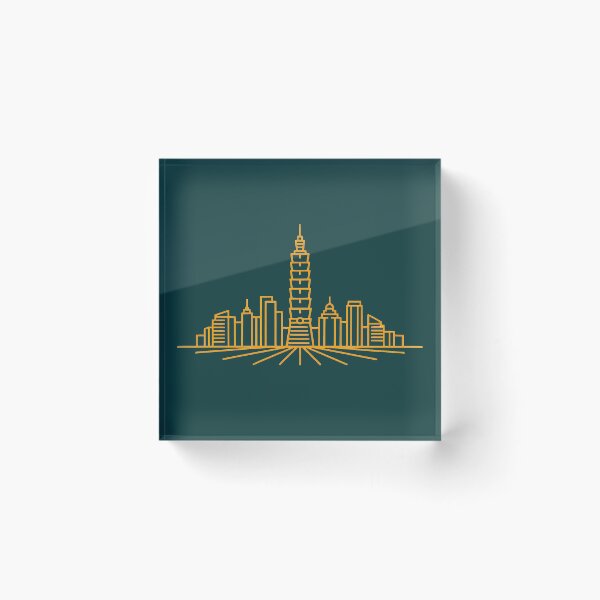Item preview, Taipei Skyline Line Art – Minimalist Taiwan Cityscape designed and sold by KungPowUnicorn.