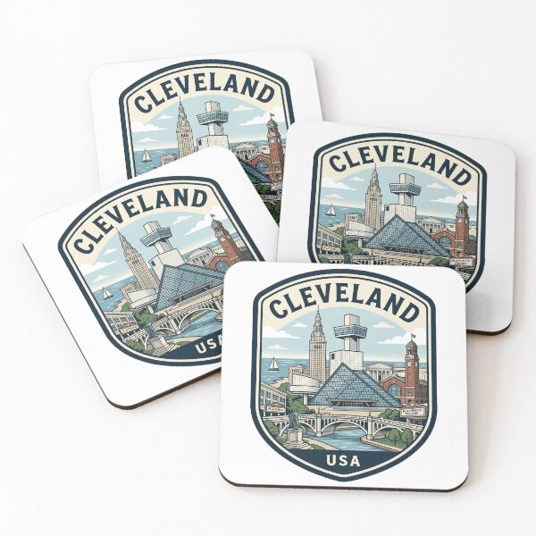 Item preview, Cleveland Ohio Skyline Retro Travel Badge designed and sold by k3rstman1.