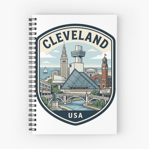 Item preview, Cleveland Ohio Skyline Retro Travel Badge designed and sold by k3rstman1.