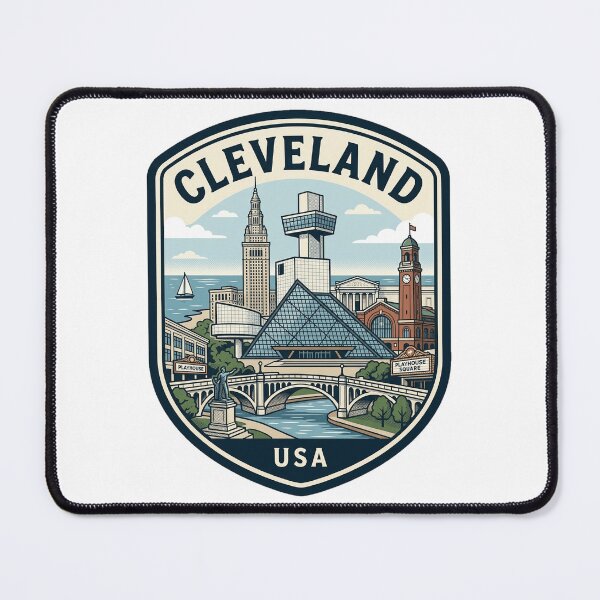 Item preview, Cleveland Ohio Skyline Retro Travel Badge designed and sold by k3rstman1.