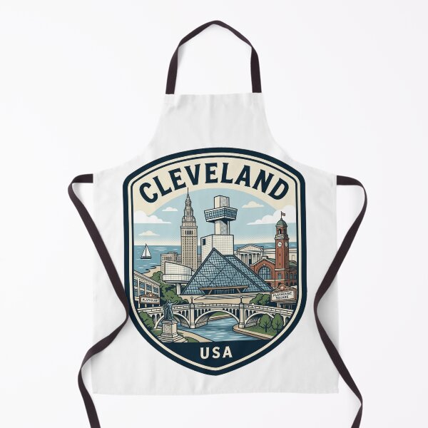 Item preview, Cleveland Ohio Skyline Retro Travel Badge designed and sold by k3rstman1.