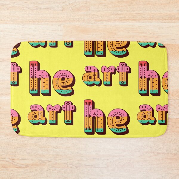Item preview, Heart typography saying love folk art designed and sold by Mauswohn.
