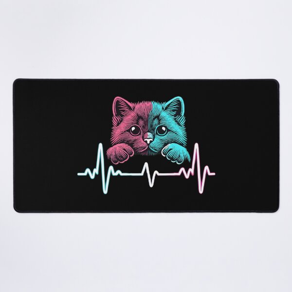 Item preview, Neon Cat Heartbeat Art designed and sold by GiaoCalonas.
