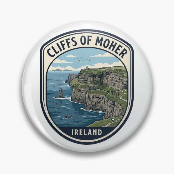 Item preview, Cliffs of Moher Ireland Vintage Travel Badge designed and sold by k3rstman1.