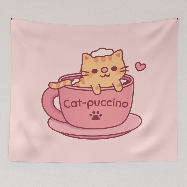 Item preview, Cat-puccino Cute Tabby Cat In Coffee Cup designed and sold by rustydoodle.