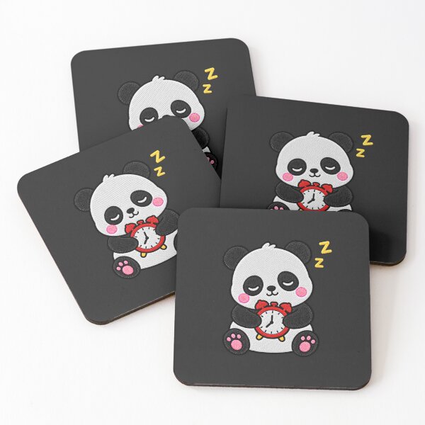 Item preview, Sleepy Panda with Alarm Clock Kawaii Embroidery Patch designed and sold by ColorSplash123.