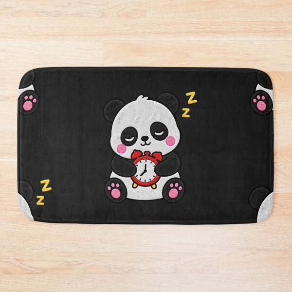 Item preview, Sleepy Panda with Alarm Clock Kawaii Embroidery Patch designed and sold by ColorSplash123.