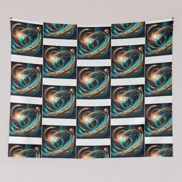 Item preview, Teal Earth And Solar Winds With Twisted Metal Reaching The Sun designed and sold by WeAreUSAs.