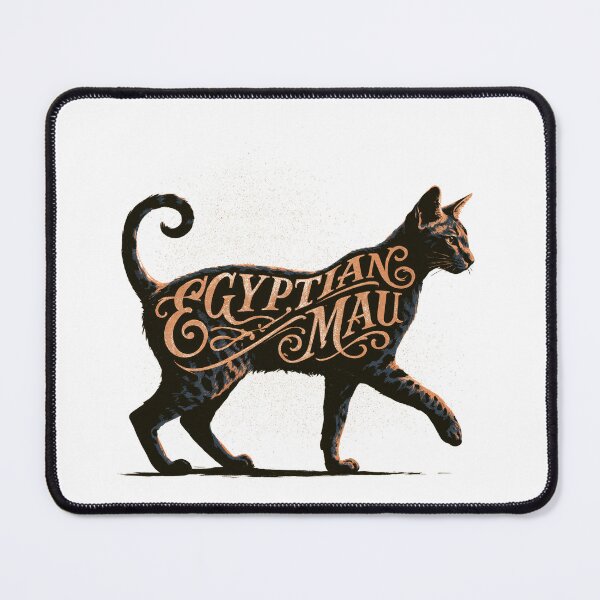Item preview, Egyptian Mau Cat Word Art | Typography Cat Silhouette Design designed and sold by AyfuDesigns.