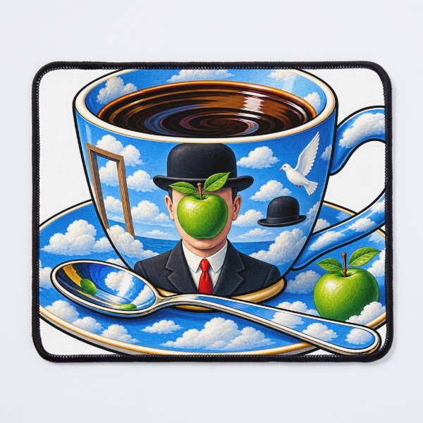 Item preview, Surreal Sky & Apple Coffee Cup – Magritte Inspired designed and sold by ChicClicker.