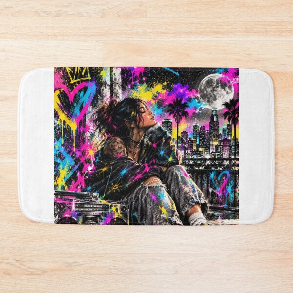 Item preview, Neon Street Dreams - Urban Graffiti Girl designed and sold by Personiq Kaleido.
