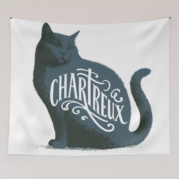 Item preview, Chartreux Cat Word Art | Typography Cat Silhouette Design designed and sold by AyfuDesigns.