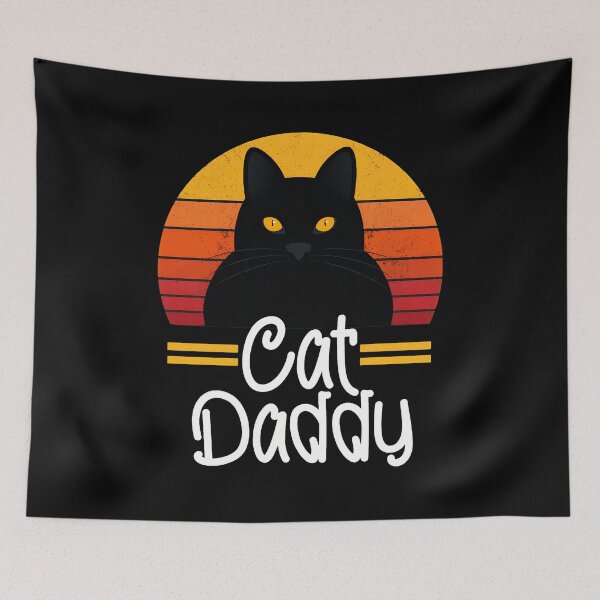 Item preview, Cat Daddy Black Cat Retro Sunset Design designed and sold by GiaoCalonas.