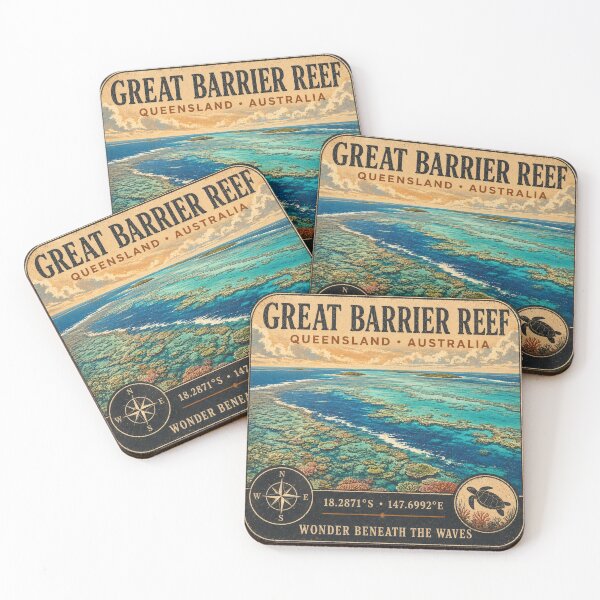 Item preview, Great Barrier Reef Queensland Vintage Travel designed and sold by naturalsurvival.