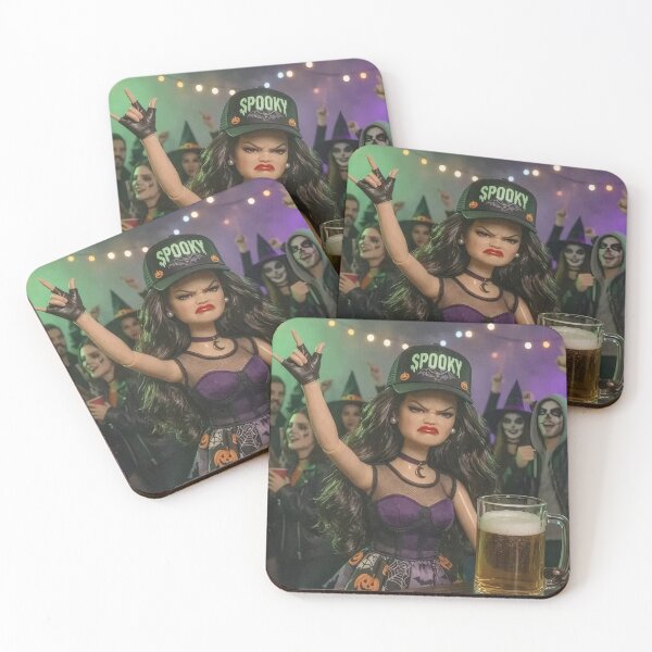 Item preview, Spooky Rocker Doll Beer Party Funny Halloween Meme designed and sold by Devilians92.
