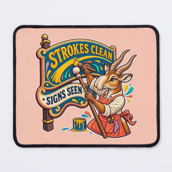 Item preview, Labor Day Saiga Sign Painter – Strokes Clean Signs Seen Embroidery Design designed and sold by Jaani-T.