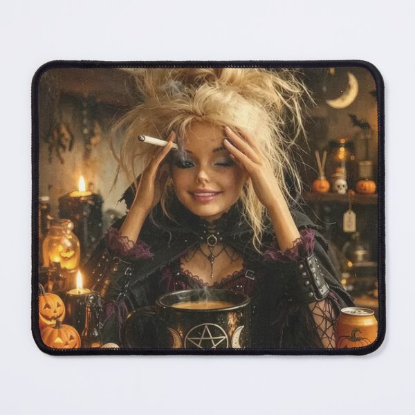 Item preview, Stressed Witch Blonde Doll Coffee Cigarette Halloween Meme designed and sold by Devilians92.