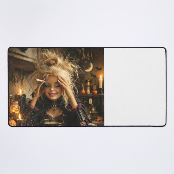 Item preview, Stressed Witch Blonde Doll Coffee Cigarette Halloween Meme designed and sold by Devilians92.