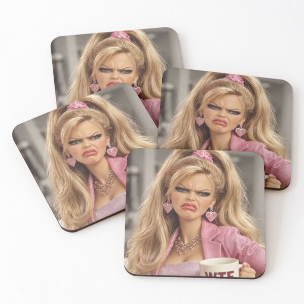 Item preview, WTF Coffee Mug Pink Glam Blonde Doll Funny Meme designed and sold by Devilians92.