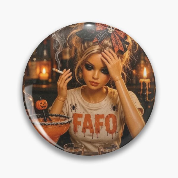 Item preview, FAFO Halloween Witch Doll Drinking Bar Cigarette Funny Meme designed and sold by Devilians92.