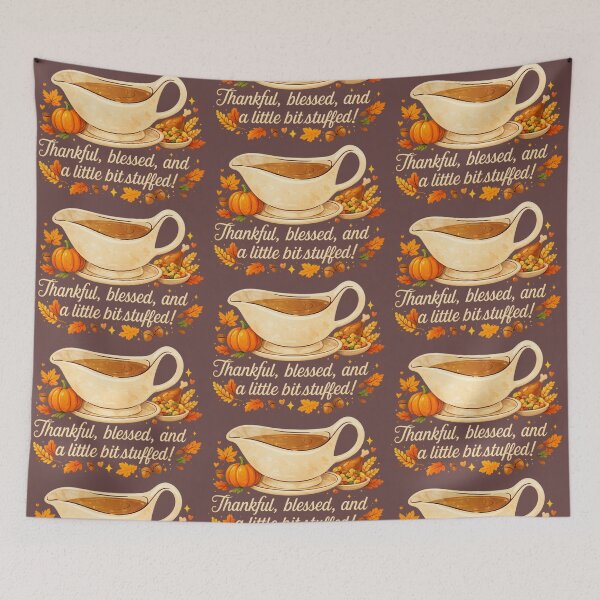 Item preview, Thankful Blessed And A Little Bit Stuffed Thanksgiving Humor Design designed and sold by EdgeSphere.