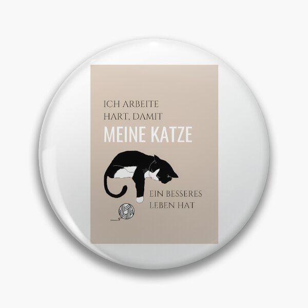 Item preview, Ich Arbeite Hart Damit Meine Katze Ein Besseres Leben Hat (I Work Hard So That My Cat Can Have A Better Life) With An Image Of A Cat With A Toy Ball And Brown Background designed and sold by Garmaramas.