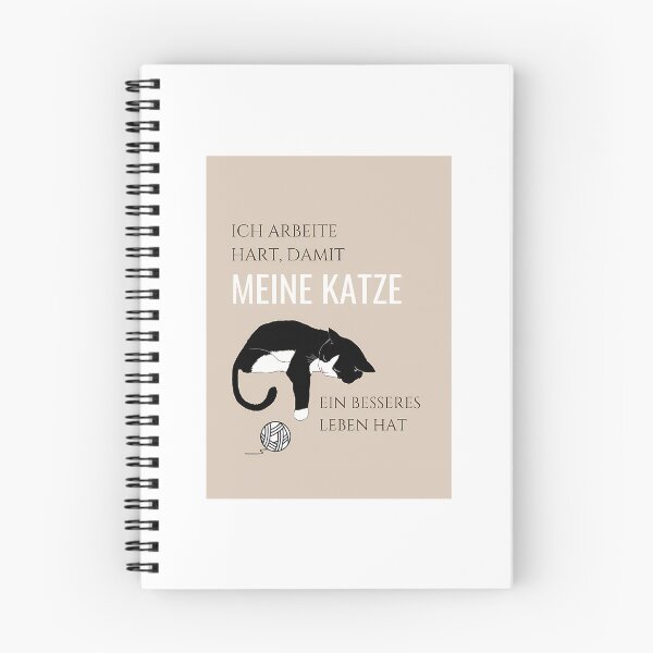 Item preview, Ich Arbeite Hart Damit Meine Katze Ein Besseres Leben Hat (I Work Hard So That My Cat Can Have A Better Life) With An Image Of A Cat With A Toy Ball And Brown Background designed and sold by Garmaramas.