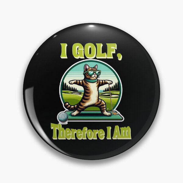 Item preview, Funny Cat Golf I Golf Therefore I Am Graphic Design designed and sold by GiaoCalonas.