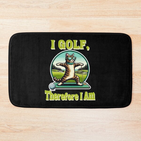 Item preview, Funny Cat Golf I Golf Therefore I Am Graphic Design designed and sold by GiaoCalonas.