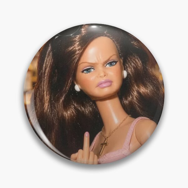 Item preview, Sassy Brunette Doll Bar Middle Finger Stank Face Meme designed and sold by Devilians92.