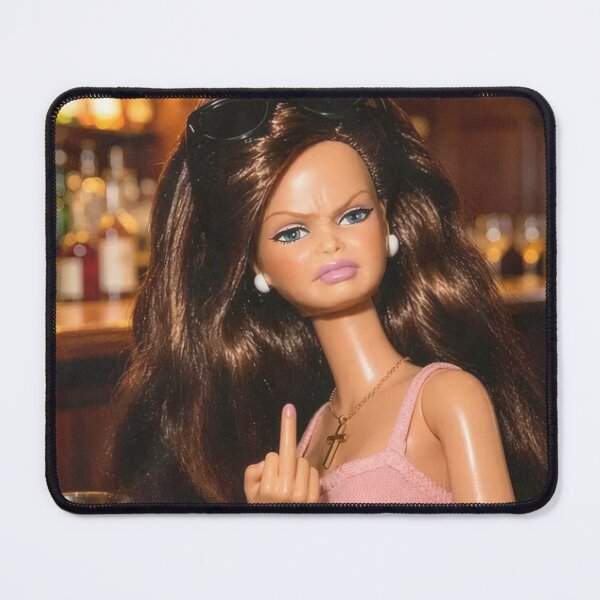 Item preview, Sassy Brunette Doll Bar Middle Finger Stank Face Meme designed and sold by Devilians92.