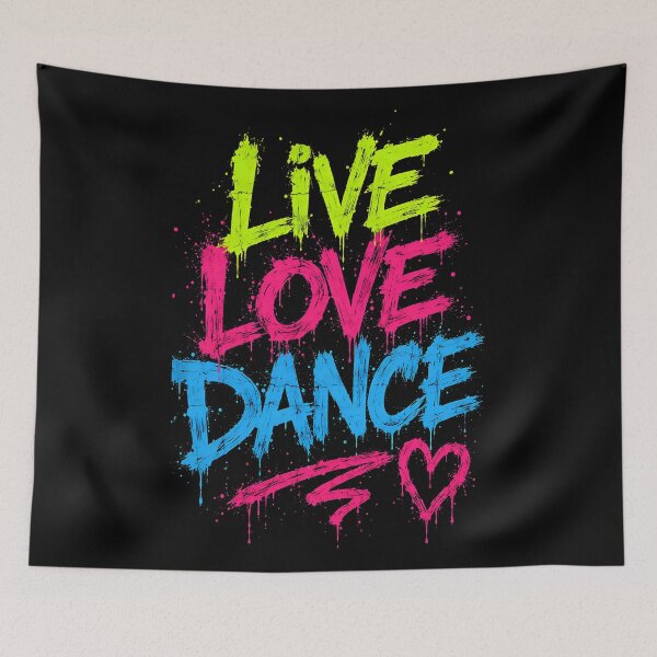 Item preview, Live Love Dance – Neon Graffiti EDM Party Design designed and sold by RH Design Lab.