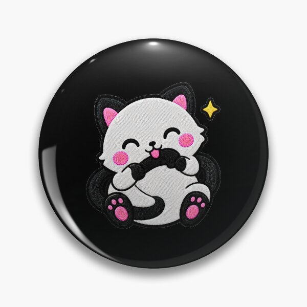 Item preview, Funny Cat Chasing Its Tail Kawaii Embroidery Patch designed and sold by ColorSplash123.