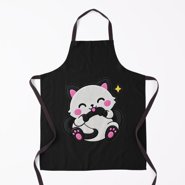 Item preview, Funny Cat Chasing Its Tail Kawaii Embroidery Patch designed and sold by ColorSplash123.