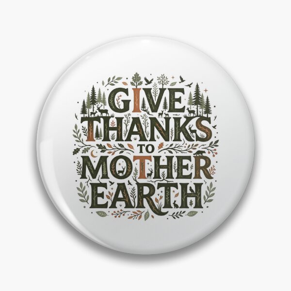 Item preview, Give Thanks to Mother Earth Typography Forest Wildlife Nature Quote Eco Friendly designed and sold by raedattia.