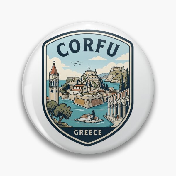 Item preview, Corfu Greece Vintage Travel Badge designed and sold by k3rstman1.