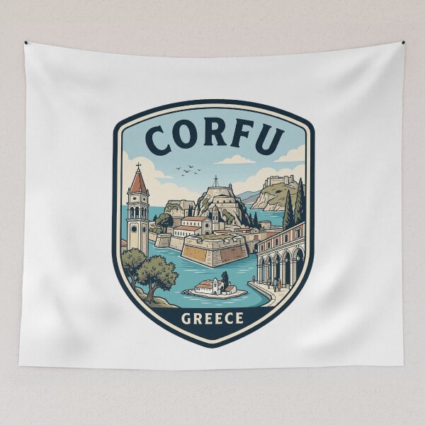 Item preview, Corfu Greece Vintage Travel Badge designed and sold by k3rstman1.