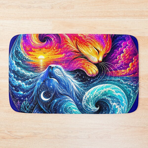 Item preview, ⚖️ PURRFECTLY BALANCED COLLECTION ⚖️ - OCEAN & SUNSET CATS designed and sold by WheelieGdArt.