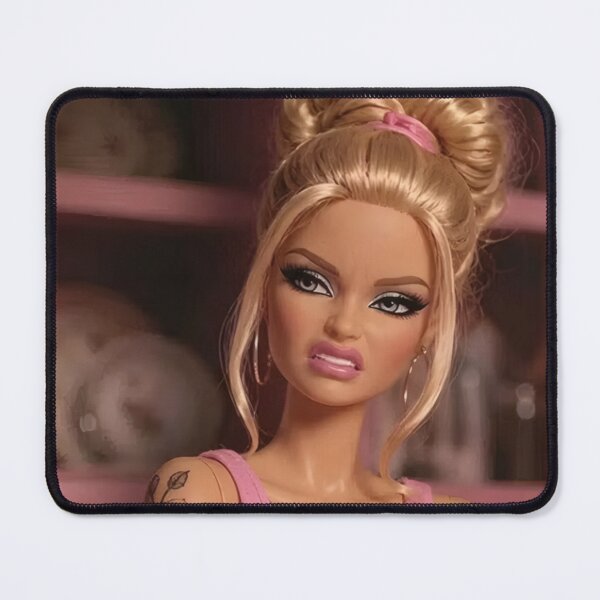 Item preview, Funny Tattooed Blonde Doll Cringe Face Reaction Meme designed and sold by Devilians92.