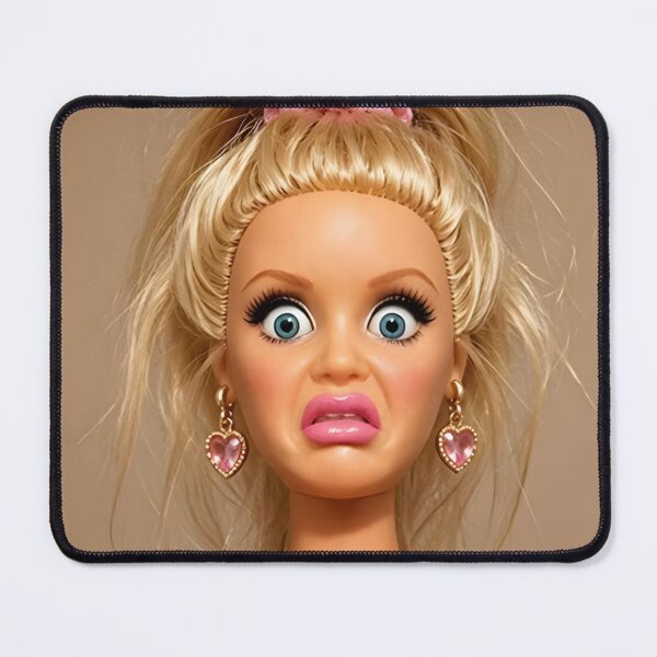 Item preview, Cringe Blonde Doll Meme – Funny Shocked Expression designed and sold by Devilians92.