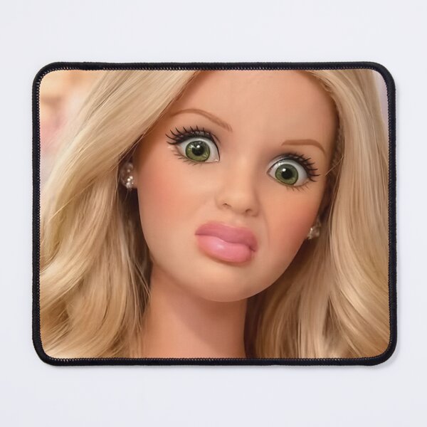 Item preview, Funny Cringe Blonde Doll Wide Eyed Reaction Meme designed and sold by Devilians92.
