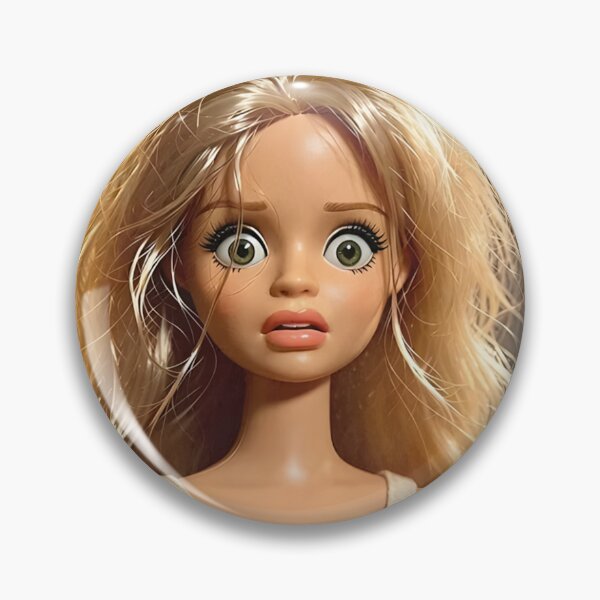 Item preview, Shocked Blonde Doll Messy Hair Cringe Reaction Meme designed and sold by Devilians92.
