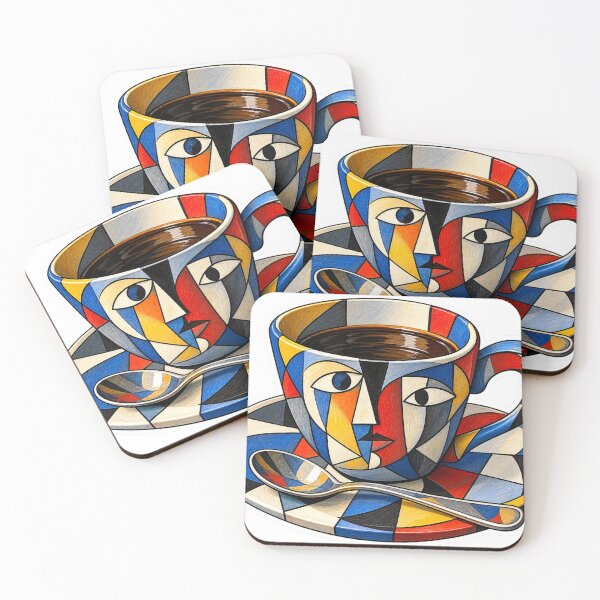 Item preview, Cubist Coffee Cup – Abstract Face Art designed and sold by ChicClicker.