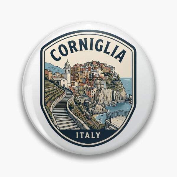 Item preview, Corniglia Cinque Terre Italy Vintage Travel Badge designed and sold by k3rstman1.