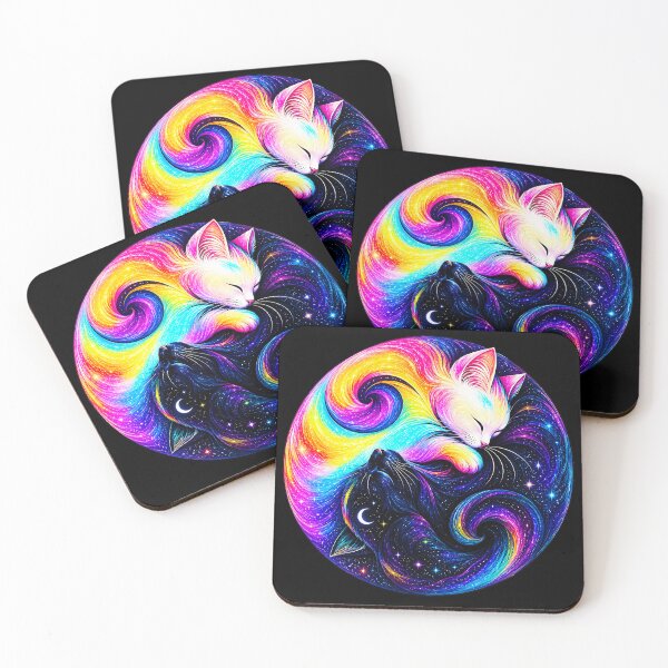 Item preview, ⚖️ PURRFECTLY BALANCED COLLECTION ⚖️ - RAINBOW & MIDNIGHT CATS v1 designed and sold by WheelieGdArt.