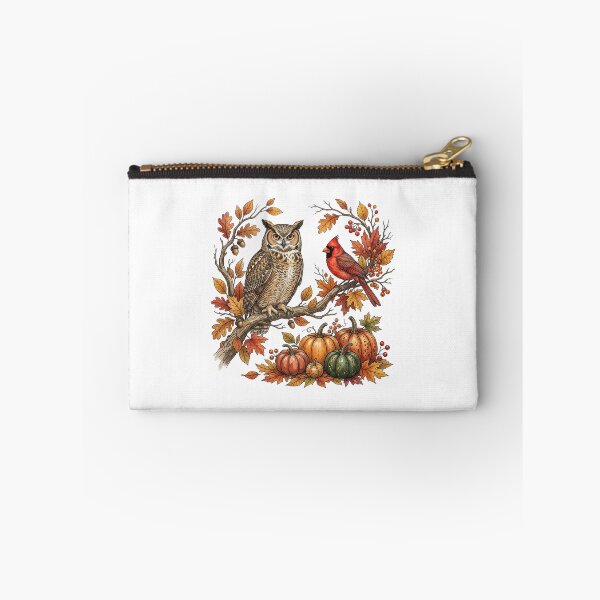Item preview, Wise Owl and Red Cardinal Autumn Harvest Vintage Botanical Nature Illustration Cozy Fall designed and sold by raedattia.