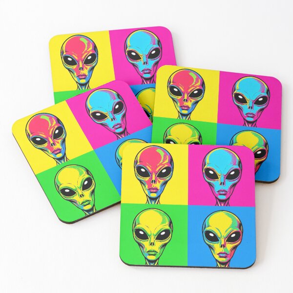 Item preview, Neon Alien Pop Art Portrait – Colorful Extraterrestrial Psychedelic Design designed and sold by Generic RedHead Designs.