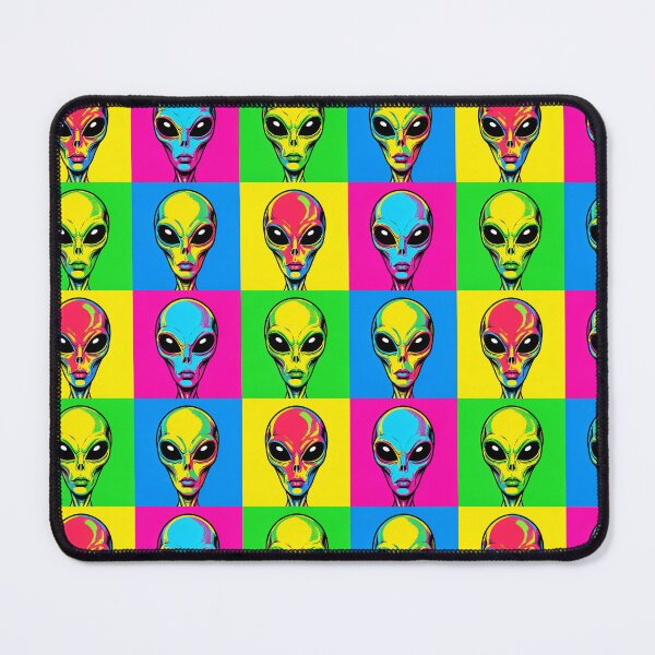 Item preview, Neon Alien Pop Art Portrait – Colorful Extraterrestrial Psychedelic Design designed and sold by Generic RedHead Designs.